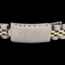 Afbeelding in Gallery-weergave laden, roestvrij staal gouden Rolex Datumjust dameshorloge met diamanten wijzerplaat en kanaalset rand