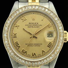 Afbeelding in Gallery-weergave laden, roestvrij staal & gouden Romeinse wijzerplaat dameshorloge Rolex Datumjust Jubileum