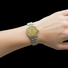 Afbeelding in Gallery-weergave laden, roestvrij staal & gouden Romeinse wijzerplaat dameshorloge Rolex Datumjust Jubileum P1