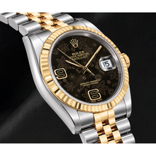 Afbeelding in Gallery-weergave laden, Rolex 116233 Datejust 36mm Bruine Florale Arabische Wijzerplaat Tweekleurig Horloge