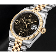Afbeelding in Gallery-weergave laden, Rolex 116233 Datejust 36mm Bruine Florale Arabische Wijzerplaat Tweekleurig Horloge