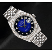 Afbeelding in Gallery-weergave laden, Rolex 1601 Datejust 36mm Blauwe Diamanten Wijzerplaat Roestvrij Staal Horloge