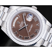 Afbeelding in Gallery-weergave laden, Rolex 41mm Day-Date II 218239 Chocoladebruine Romeinse Wijzerplaat Witgoud President-band 18k
