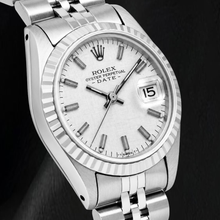Afbeelding in Gallery-weergave laden, Rolex Date 6916 26mm Zilveren Linnen Wijzerplaat Roestvrij Staal Jubilee-armband Horloge