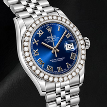 Afbeelding in Gallery-weergave laden, Rolex Datejust 116200 36mm Blauwe Romeinse Wijzerplaat Roestvrij Staal Horloge