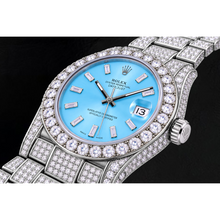 Afbeelding in Gallery-weergave laden, Rolex Datejust 116200 36mm IJsblauwe Baguette Diamanten Wijzerplaat Roestvrij Staal Horloge