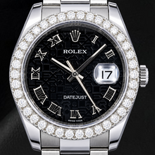 Afbeelding in Gallery-weergave laden, Rolex Datejust 116200 36mm Zwarte Jubilee Romeinse Wijzerplaat Roestvrij Staal Horloge