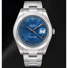 Afbeelding in Gallery-weergave laden, Rolex Datejust 116300 41mm Blauwe Romeinse Wijzerplaat Roestvrij Staal Horloge