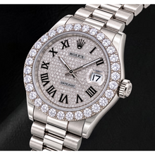 Afbeelding in Gallery-weergave laden, Rolex Datejust 116300 41mm Roestvrij Staal Horloge met Diamant Pavé Romeinse Wijzerplaat