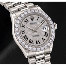 Afbeelding in Gallery-weergave laden, Rolex Datejust 116300 41mm Roestvrij Staal Horloge met Diamant Pavé Romeinse Wijzerplaat