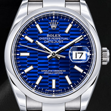 Afbeelding in Gallery-weergave laden, Rolex Datejust 126200 36 mm Roestvrij Staal Horloge met Lichtgevende Wijzerplaat met Blauw Motief