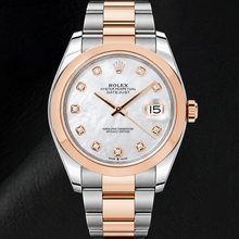Afbeelding in Gallery-weergave laden, Rolex Datejust 126301 41 mm Wit Parelmoer Diamanten Wijzerplaat Tweekleurig Horloge