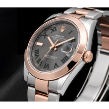 Afbeelding in Gallery-weergave laden, Rolex Datejust 126301 41mm Tweekleurig Horloge met Grijze Romeinse Wijzerplaat