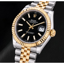 Afbeelding in Gallery-weergave laden, Rolex Datejust 126333 41mm Tweekleurig Horloge met Zwarte Lichtgevende Wijzerplaat