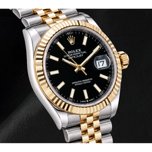 Afbeelding in Gallery-weergave laden, Rolex Datejust 126333 41mm Tweekleurig Horloge met Zwarte Lichtgevende Wijzerplaat