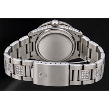 Afbeelding in Gallery-weergave laden, Rolex Datejust 36mm 6605 Groene Romeinse Diamanten Wijzerplaat Diamanten Lunette Roestvrij Staal Horloge