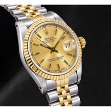 Afbeelding in Gallery-weergave laden, Rolex Datejust 68273 31mm Champagne Wijzerplaat met Streepindexen Tweekleurig Horloge