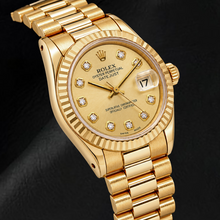 Afbeelding in Gallery-weergave laden, Rolex Datejust 68278 31mm Champagne Diamanten Wijzerplaat Geelgoud Horloge