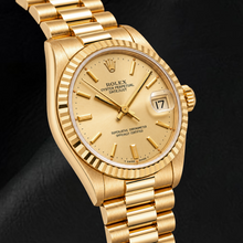Afbeelding in Gallery-weergave laden, Rolex Datejust 68278 31mm Champagne Wijzerplaat met Streepindexen Geelgoud Horloge