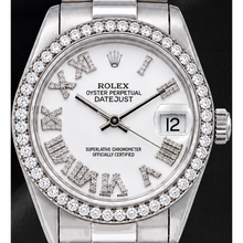 Afbeelding in Gallery-weergave laden, Rolex Datejust 68279 31mm Witte Romeinse Diamanten Wijzerplaat Witgoud Horloge