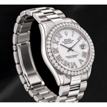 Afbeelding in Gallery-weergave laden, Rolex Datejust 68279 31mm Witte Romeinse Diamanten Wijzerplaat Witgoud Horloge