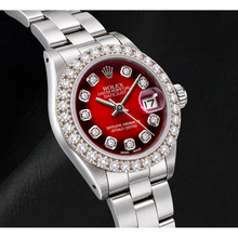 Afbeelding in Gallery-weergave laden, Rolex Datejust 6916 26mm Roestvrij Staal Horloge met Rode Diamanten Wijzerplaat