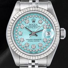 Afbeelding in Gallery-weergave laden, Rolex Datejust 6917 26mm IJsblauwe String Diamanten Wijzerplaat Roestvrij Staal Jubilee-armband Horloge