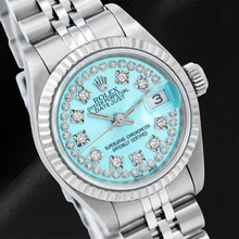 Afbeelding in Gallery-weergave laden, Rolex Datejust 6917 26mm IJsblauwe String Diamanten Wijzerplaat Roestvrij Staal Jubilee-armband Horloge