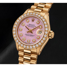 Afbeelding in Gallery-weergave laden, Rolex Datejust 6917 26mm Roze Jubilee Diamanten Wijzerplaat Geelgoud Horloge