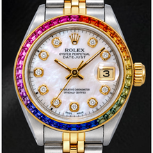 Afbeelding in Gallery-weergave laden, Rolex Datejust 6917 26mm Roze Parelmoer Diamanten Wijzerplaat Tweekleurig Jubilee-armband Horloge