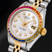 Afbeelding in Gallery-weergave laden, Rolex Datejust 6917 26mm Roze Parelmoer Diamanten Wijzerplaat Tweekleurig Jubilee-armband Horloge