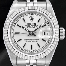 Afbeelding in Gallery-weergave laden, Rolex Datejust 6917 26mm Zilveren Wijzerplaat met Streepindexen Roestvrij Staal Jubilee-armband Horloge