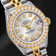 Afbeelding in Gallery-weergave laden, Rolex Datejust 69173 26 mm Zilveren Diamanten Wijzerplaat Tweekleurig Jubilee-armband Horloge