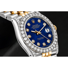 Afbeelding in Gallery-weergave laden, Rolex Datejust 69173 26mm Blauwe Diamanten Wijzerplaat Tweekleurig Jubilee-armband Horloge