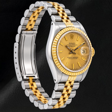 Afbeelding in Gallery-weergave laden, Rolex Datejust 69173 26mm Champagne Wijzerplaat met Streepindexen Tweekleurig Jubilee-armband Horloge