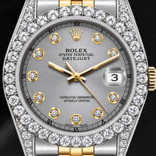 Afbeelding in Gallery-weergave laden, Rolex Datejust 69173 26mm Grijze Diamanten Wijzerplaat Tweekleurige Jubilee-armband Horloge