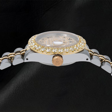 Afbeelding in Gallery-weergave laden, Rolex Datejust 69173 26mm Pavé Diamanten Romeinse Wijzerplaat Tweekleurige Jubilee-armband Horloge