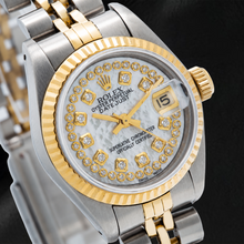 Afbeelding in Gallery-weergave laden, Rolex Datejust 69173 26mm Wit Parelmoer String Diamanten Wijzerplaat Tweekleurig Jubilee-armband Horloge