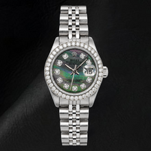 Afbeelding in Gallery-weergave laden, Rolex Datejust 69174 26mm Zwart Parelmoer Diamanten Wijzerplaat Roestvrij Staal Horloge