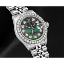 Afbeelding in Gallery-weergave laden, Rolex Datejust 69174 26mm Zwart Parelmoer Diamanten Wijzerplaat Roestvrij Staal Horloge