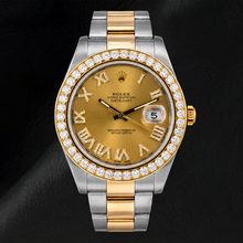 Afbeelding in Gallery-weergave laden, Rolex Datejust II 41mm 116333 Champagne Romeinse Diamanten Wijzerplaat Diamanten Lunette Horloge