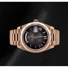 Afbeelding in Gallery-weergave laden, Rolex Day-Date 228235 40 mm Roségoud Horloge met Zwarte Romeinse Wijzerplaat