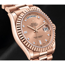 Afbeelding in Gallery-weergave laden, Rolex Day Date II 218235 41mm Zalmkleurige Diamanten Wijzerplaat Roségoud Horloge