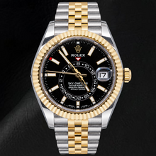 Afbeelding in Gallery-weergave laden, Rolex Sky-Dweller 326933 42 mm Tweekleurig Horloge met Zwarte Lichtgevende Wijzerplaat