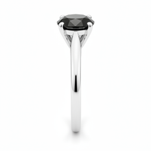 Afbeelding in Gallery-weergave laden, Zwarte diamant New York 3,5 karaat echte ronde solitaire kathedraalring 14K Witgoud