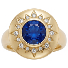 Afbeelding in Gallery-weergave laden, Edelsteen Ring 14K Geelgoud met Royal Blue Saffier – hoofdaanzicht