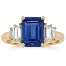 Afbeelding in Gallery-weergave laden, Gekleurde Steen Ring 14K Geelgoud met Royal Blue Saffier – hoofdaanzicht