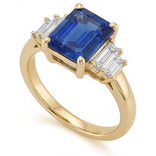 Afbeelding in Gallery-weergave laden, Elegant Gekleurde Steen Ring 4 karaat – zijaanzicht