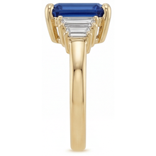 Afbeelding in Gallery-weergave laden, Elegant Gekleurde Steen Ring 4 karaat – hoekaanzicht