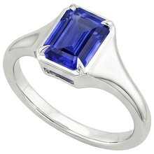 Afbeelding in Gallery-weergave laden, smaragd solitaire ring Sri Lankaanse saffier 3 karaat